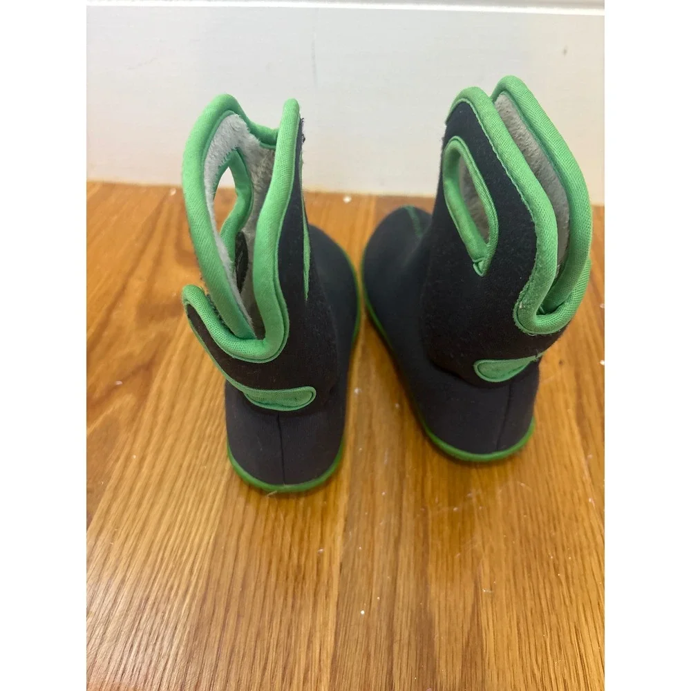 Bogs Baby Solid Black Green Waterproof Insulated Winter Boots Infants‎ 7